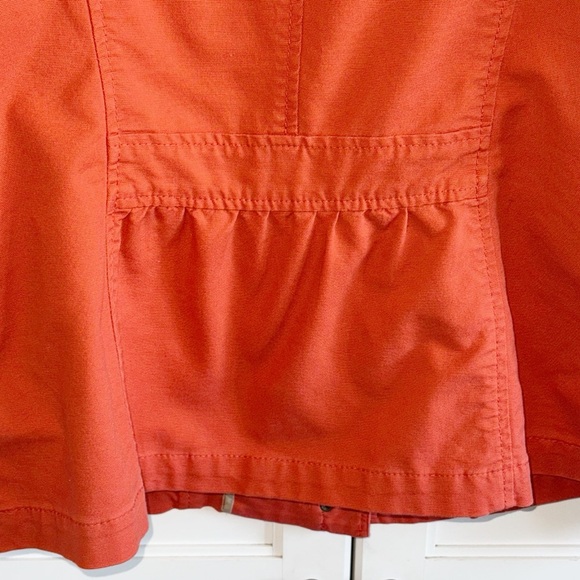 Talbots Jacket Zip Front Ruffle Sleeve Peter Pan Collar Sz 12 Cotton Orange - Picture 9 of 12